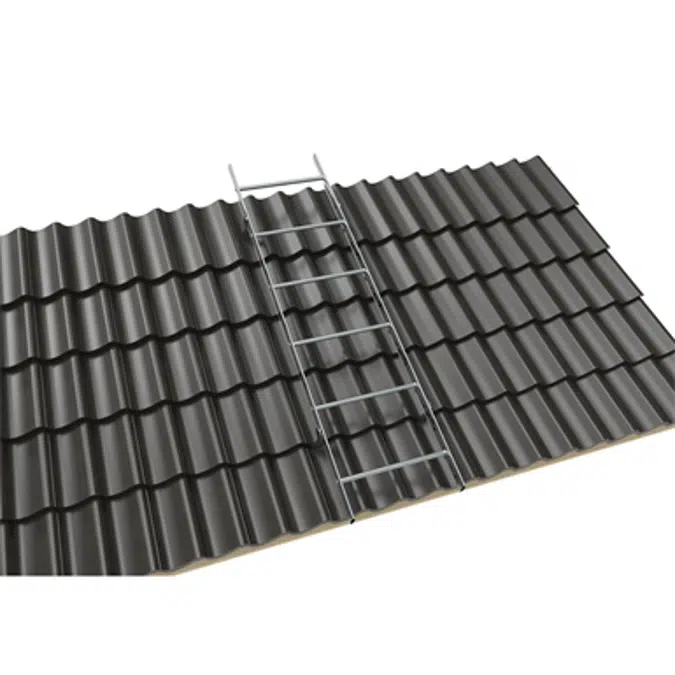 Roof ladder system for concrete and clay tile roofs