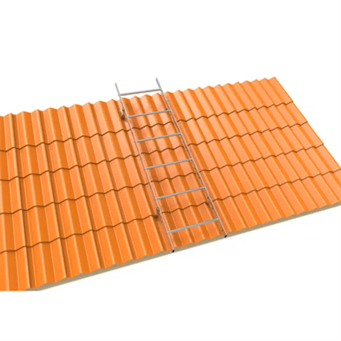 Roof ladder system for concrete and clay tile roofs