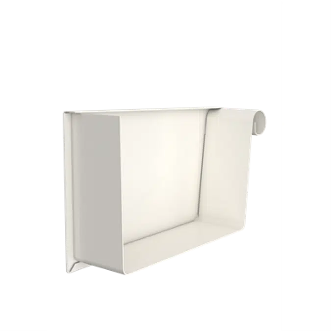 Right stop end for rectangular gutter 140
