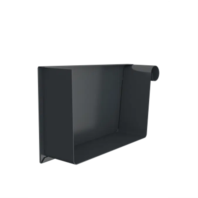 Right stop end for rectangular gutter 140