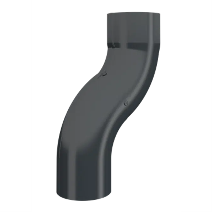 One piece bend for round downpipe 75