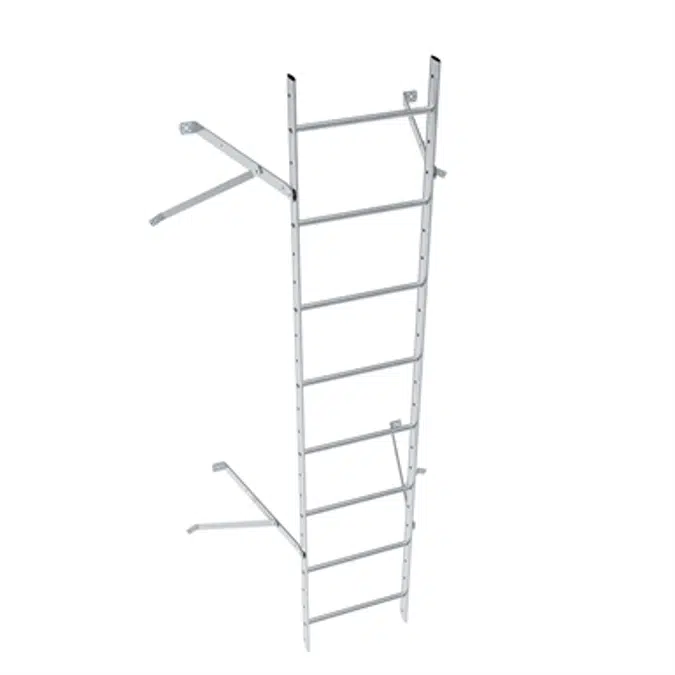 Wall ladder system with 550 offset