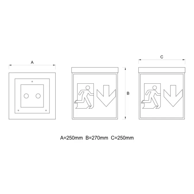 QUBE - Emergency signalling luminaire