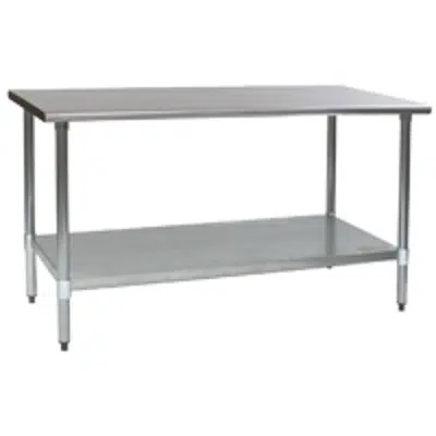 Image for Worktables with Rear Upturn and Galvanized Tubular Base —Budget Series