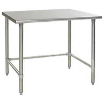 afbeelding voor Worktables with Flat Top and Stainless Steel Tubular Base —Budget Series