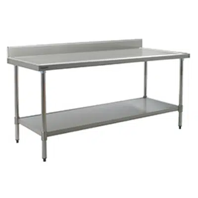 bild för Worktables with Backsplash and Stainless Steel Base with Undershelf —Spec-Master® Marine Series