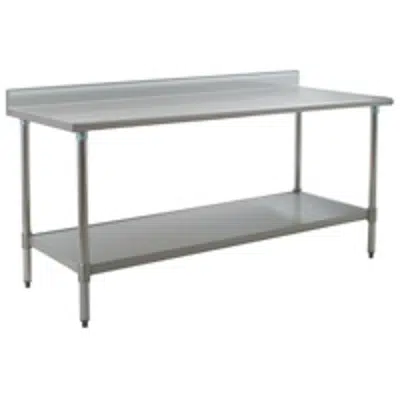 Image for Worktables with Backsplash and Stainless Steel Base with Undershelf —Budget Series