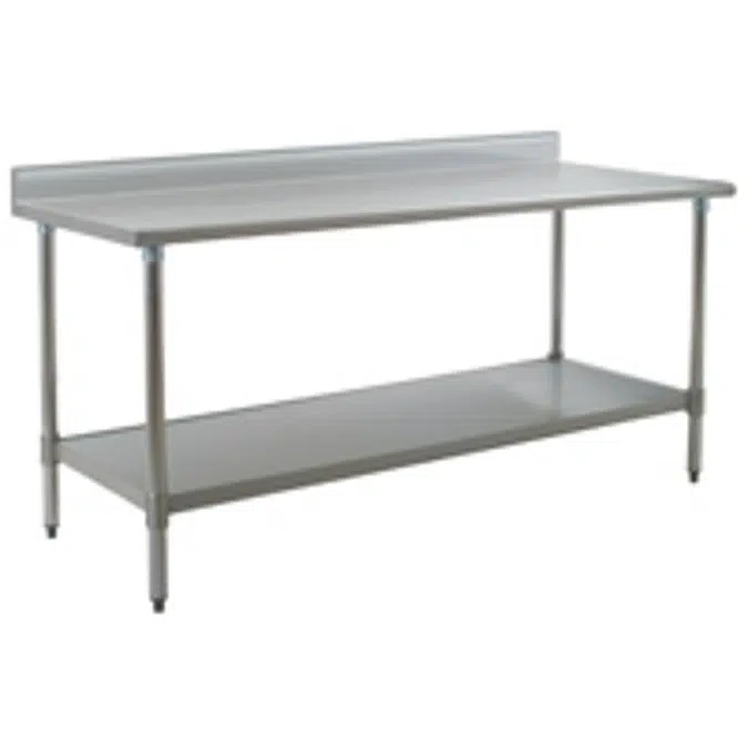 Worktables with Backsplash and Stainless Steel Base with Undershelf —Budget Series