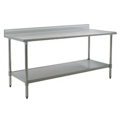 billede til Worktables with Backsplash and Stainless Steel Base with Undershelf —Deluxe Series