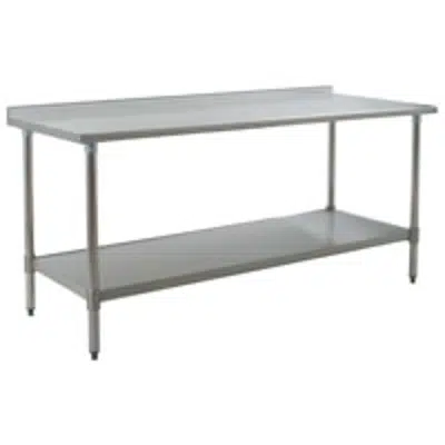 afbeelding voor Worktables with Rear Upturn and Stainless Steel Base with Adjustable Undershelf —Budget Series