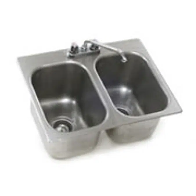 2-Compartment Sinks, Countertop Drop-In - Self Rim Design