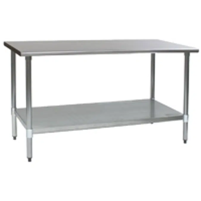 Worktables with Rear Upturn and Galvanized Base with Adjustable Undershelf —Budget Series