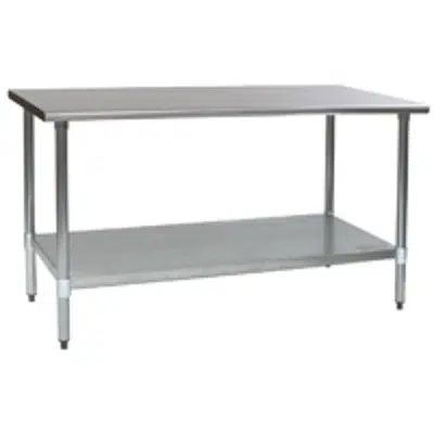 afbeelding voor Worktables with Flat Top and Galvanized Base with Adjustable Undershelf—Budget Series