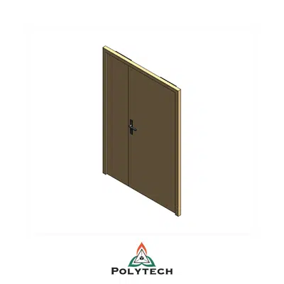 画像 Bloc-porte 2 vantaux sur huisserie bois en tunnel