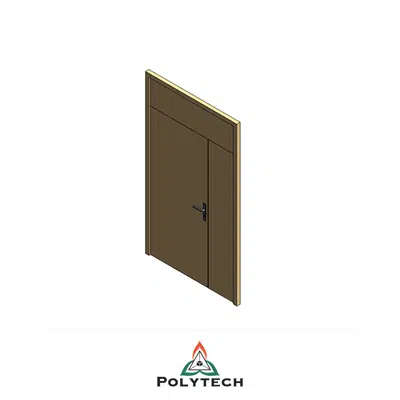 画像 Bloc-porte 2 vantaux avec imposte sur huisserie bois en tunnel