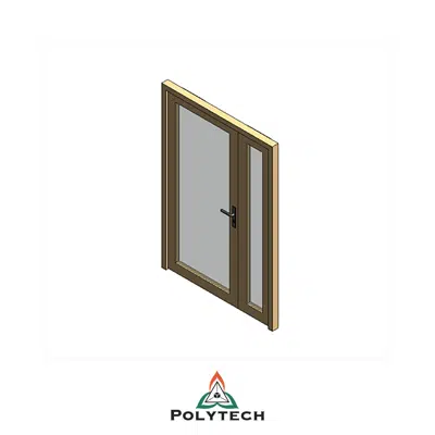 Зображення для Bloc-porte 2 vantaux vitrés sur huisserie bois en feuillure