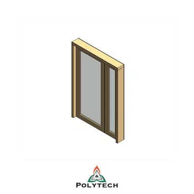 Image for Bloc-porte va et vient 2 vantaux vitrés sur huisserie bois englobante