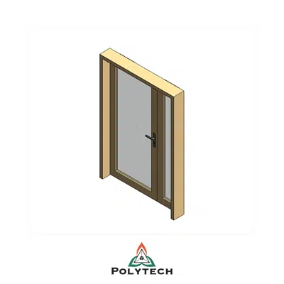 Зображення для Bloc-porte 2 vantaux vitrés sur huisserie bois affleurante