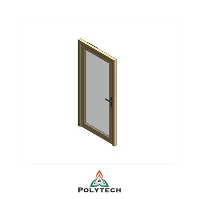 画像 Bloc-porte 1 vantail vitré sur huisserie bois en tunnel