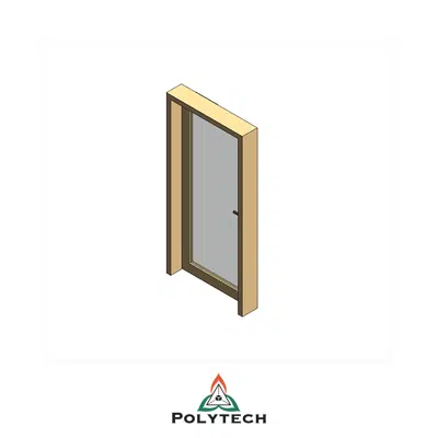 kuva kohteelle Bloc-porte 1 vantail vitré sur huisserie bois affleurante