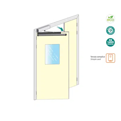 Label HB-B150-2A Automatic Simple Sealing Uneven Double Swing Door 이미지