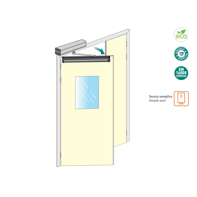 Label HB-B300-2A Automatic Simple Sealing Uneven Double Swing Door