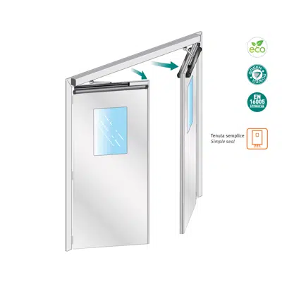 Label HB-B150-2 Automatic Simple Sealing Double Swing Door için görüntü