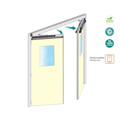 Label HB-B75-2 Automatic Simple Sealing Double Swing Door图像