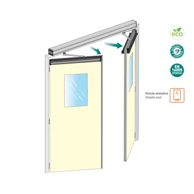 画像 Label HB-B300-2 Automatic Simple Sealing Double Swing Door