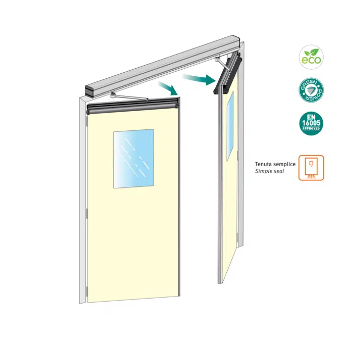 Label HB-B300-2 Automatic Simple Sealing Double Swing Door