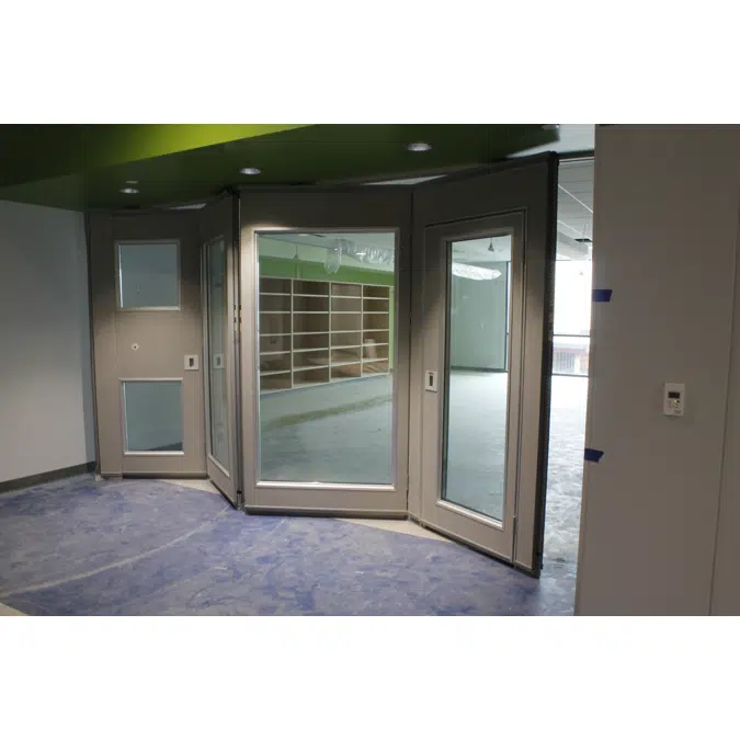 Model 2030 Operable Walls - 3" Hinged Pairs w/ Glass Insert