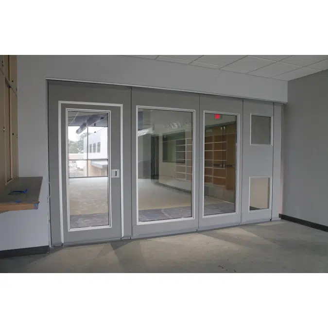 Model 3030 Operable Walls - 4" Hinged Pairs w/ Glass Insert