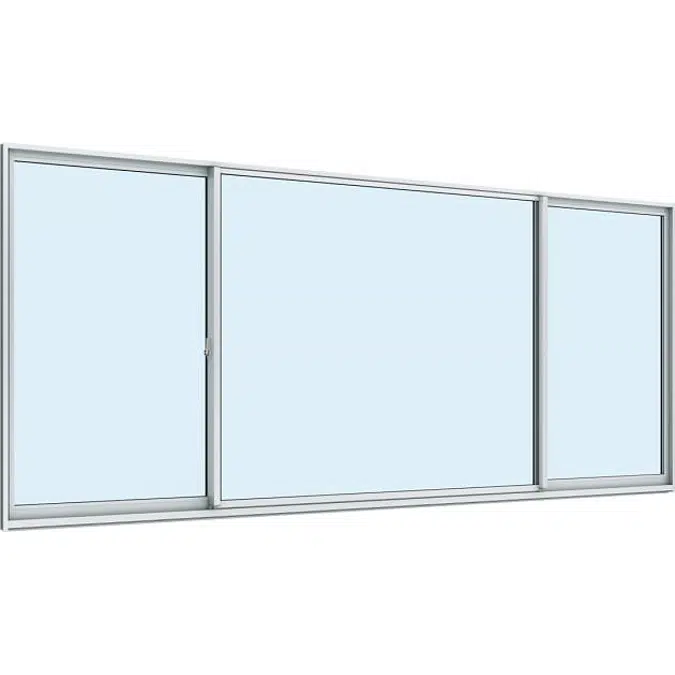 Building windows and doors_EXIMA31_Sliding_RC-frame_3-panel sliding window with a fixed center