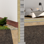 ściana zewnętrzna beton zwykły 20cm+ frontrock l