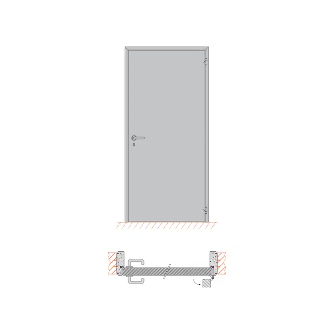Fire resistant Hinged door EI60 - Single, double or XXL hinged doors
