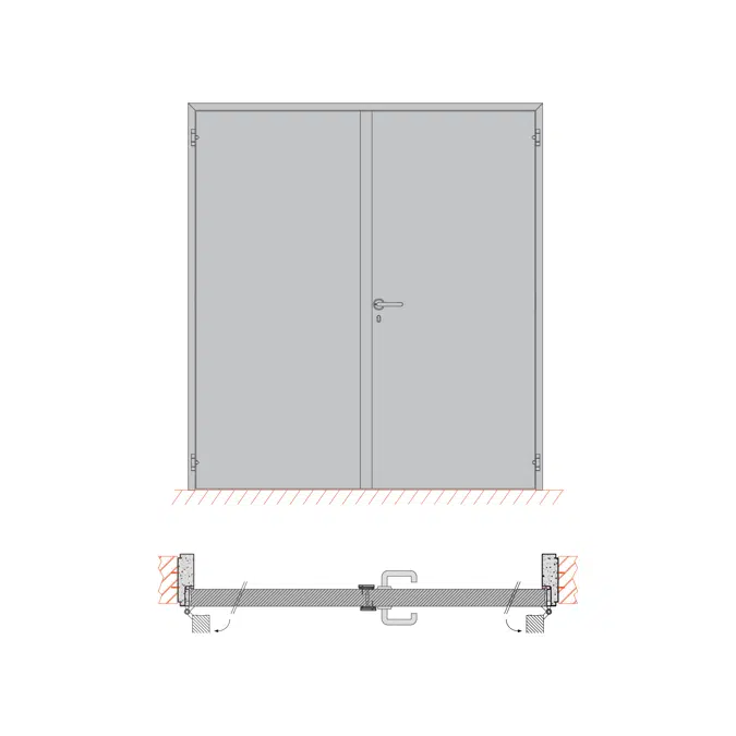 Fire resistant Hinged door EI60 - Single, double or XXL hinged doors