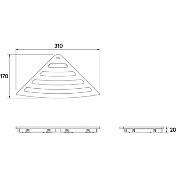 ABS Chrome Plastic Corner Shelf