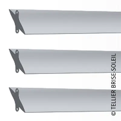 Sunbreaker between wing tips horizontal, vertical and standing blades - Azur range 이미지