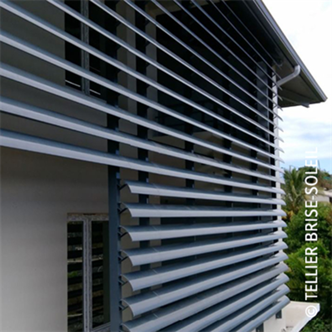 Sun shade with clip-on blades for vertical installation - Canicule range