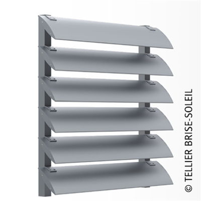 Sun shade by Speed-Fix forks vertical installation and standing blades - Azur range图像