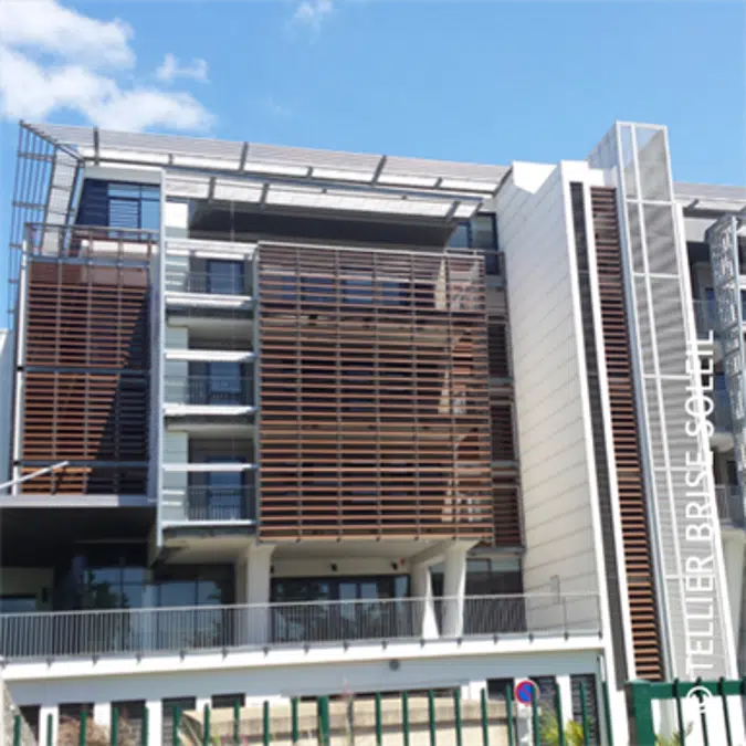 Brise-soleil entre plats pose horizontale, verticale et lames debout - Gamme Recti'Ligne