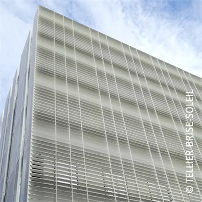 Brise-soleil entre plats pose horizontale, verticale et lames debout - Gamme Recti'Ligne