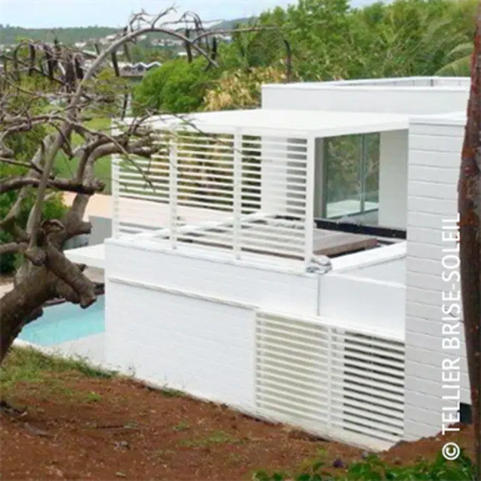Brise-soleil entre plats pose horizontale, verticale et lames debout - Gamme Recti'Ligne