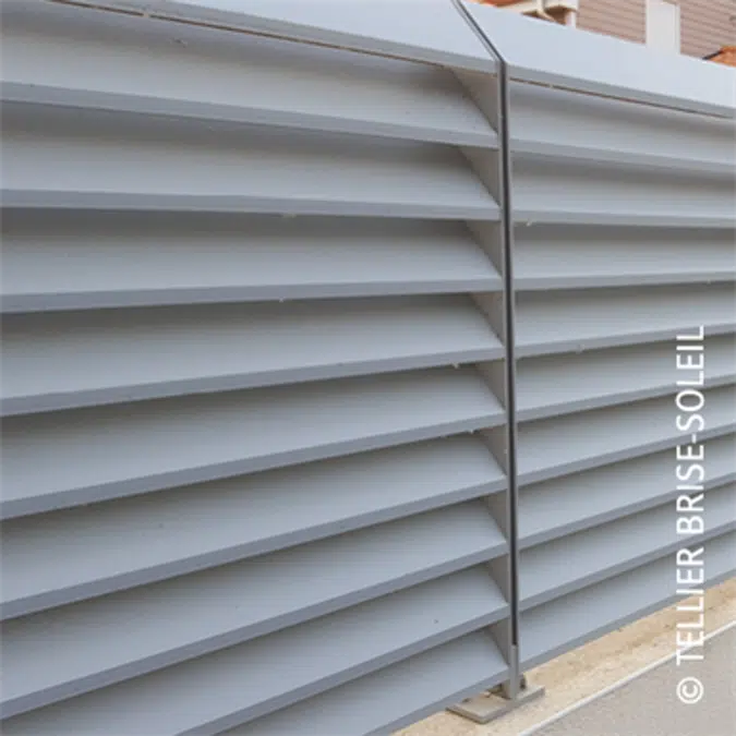 Brise-soleil entre plats pose horizontale, verticale et lames debout - Gamme Recti'Ligne