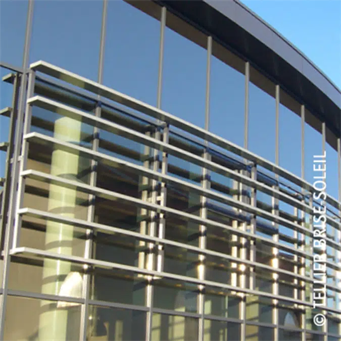 Brise-soleil par fourchettes Speed-Fix pose verticale et lames debout - Gamme Recti'Ligne