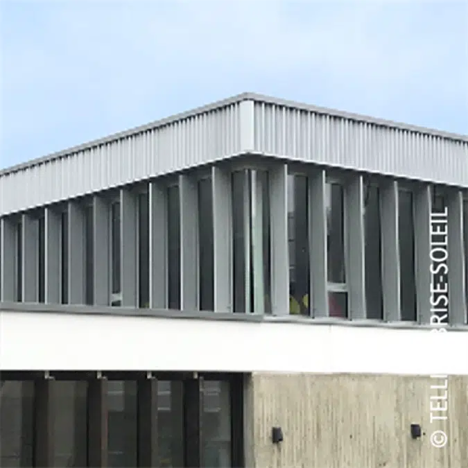 Brise-soleil par fourchettes Speed-Fix pose verticale et lames debout - Gamme Recti'Ligne