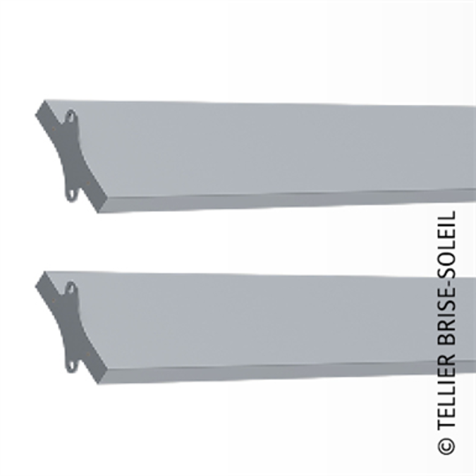 Sunbreaker between wing tips horizontal, vertical and standing blades - Recti'ligne range