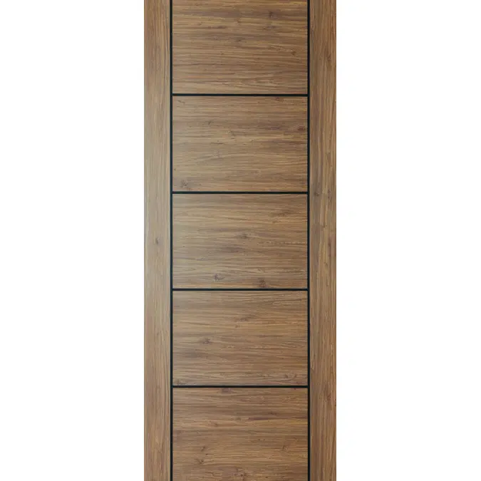 Vanachai Single Swing Door with Groove Melamine Laminated Board MAG2