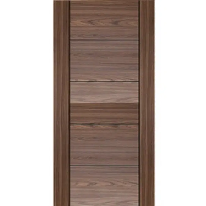 Vanachai Single Swing Door with Groove Melamine Laminated Board MAG2