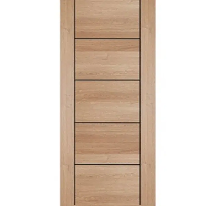 Vanachai Single Swing Door with Groove Melamine Laminated Board MAG2